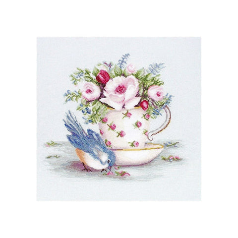 Siuvinėjimo rinkinys Luca-S Bird in Tea Cup SB2324 27.5x23.5cm - kaSiulai.lt