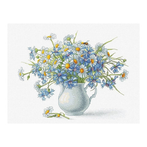 Siuvinėjimo rinkinys Luca-S Cornflowers and camomiles SB2275 24.5x20cm - kaSiulai.lt
