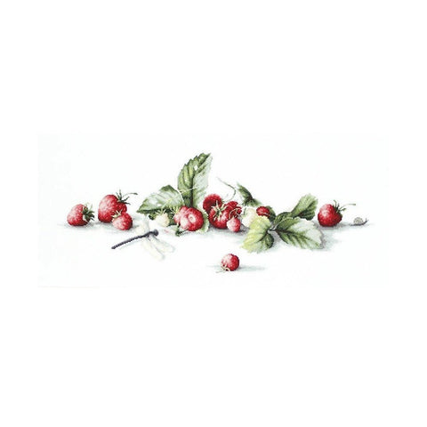 Siuvinėjimo rinkinys Luca-S Etude with Strawberries SB2254 49.5x18.5cm - kaSiulai.lt