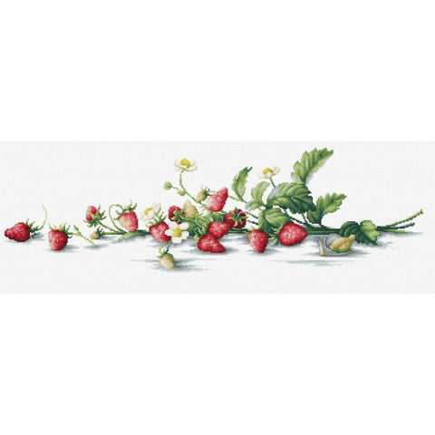 Siuvinėjimo rinkinys Luca-S Etude with Strawberries SB2266 50x14.5cm - kaSiulai.lt