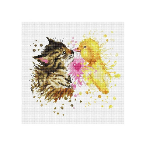Siuvinėjimo rinkinys Luca-S Kitten and Duckling SB2301 20.5x19.5cm - kaSiulai.lt