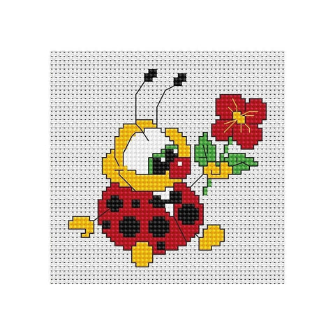 Siuvinėjimo rinkinys Luca-S Ladybug SB062 8.5x8.5cm - kaSiulai.lt