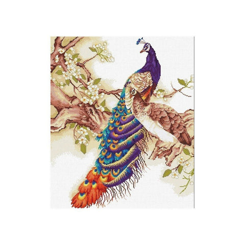 Siuvinėjimo rinkinys Luca-S Peacocks SB459 31x36cm - kaSiulai.lt
