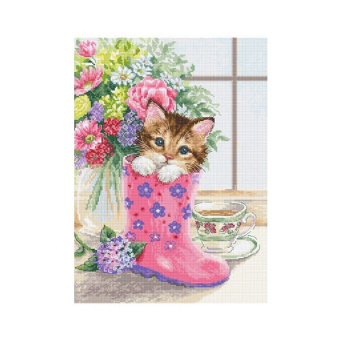 Siuvinėjimo rinkinys Luca-S Pretty kitten SB2390 23x32cm - kaSiulai.lt