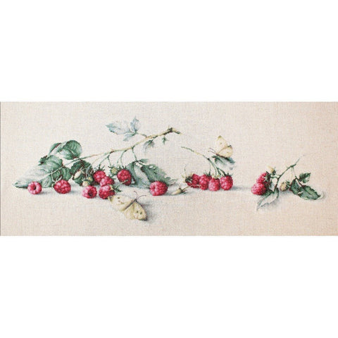Siuvinėjimo rinkinys Luca-S Raspberries with Butterfly SBL2253 53x18cm - kaSiulai.lt