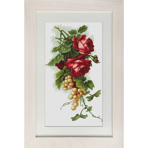 Siuvinėjimo rinkinys Luca-S Red roses and grapes SB2229 20x33cm - kaSiulai.lt