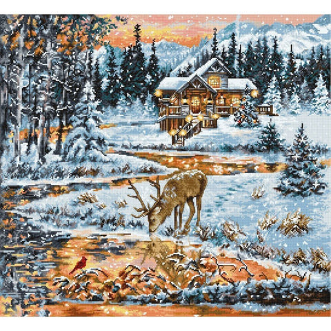 Siuvinėjimo rinkinys Luca-S Snowy Cabin SBU4022 43.5x40cm - kaSiulai.lt