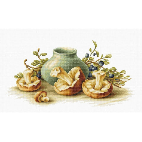 Siuvinėjimo rinkinys Luca-S Still Life with mushrooms SB2247 39x20.5cm - kaSiulai.lt