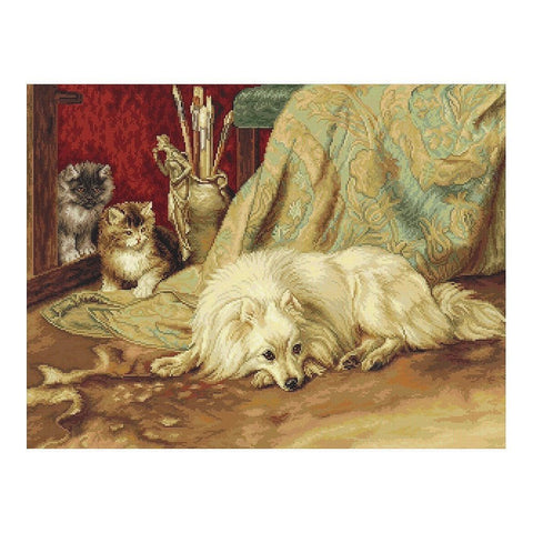 Siuvinėjimo rinkinys Luca-S The Dog and Cats SB582 42.5x32.5cm - kaSiulai.lt