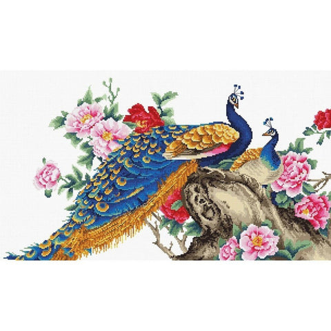 Siuvinėjimo rinkinys Luca-S Two Peacocks SB460 42.5x24cm - kaSiulai.lt