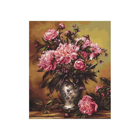 Siuvinėjimo rinkinys Luca-S Vase of Peonies SB543 34x41cm - kaSiulai.lt