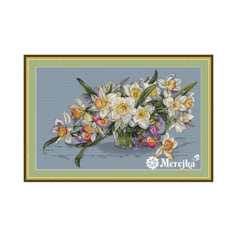 Siuvinėjimo rinkinys Merejka Daffodils SK14 49x30cm - kaSiulai.lt