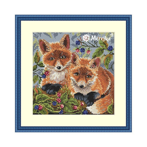 Siuvinėjimo rinkinys Merejka Foxes SK44 18x18cm - kaSiulai.lt