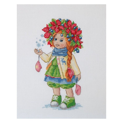 Siuvinėjimo rinkinys Merejka Winter Girl SK105 23x14cm - kaSiulai.lt