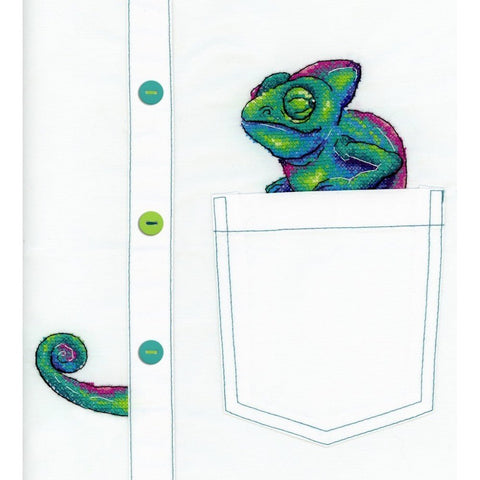 Siuvinėjimo Rinkinys MP Studija Curious Chameleon SV-253 7x8cm - kaSiulai.lt