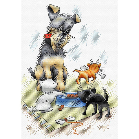 Siuvinėjimo Rinkinys MP Studija Dog & Puppies SM-204 23x16cm - kaSiulai.lt