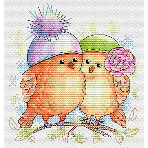 Siuvinėjimo Rinkinys MP Studija Lovebirds SM-175 14x15cm - kaSiulai.lt