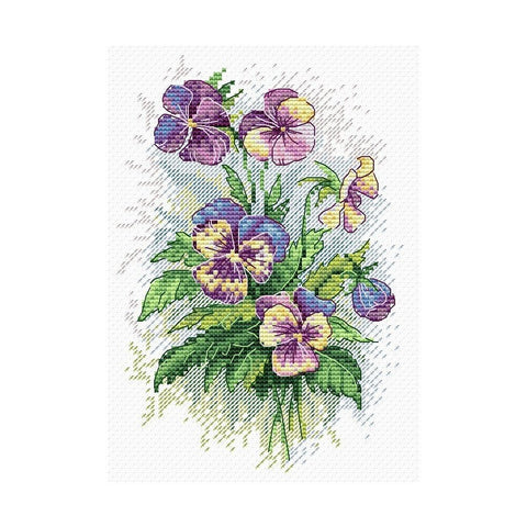 Siuvinėjimo Rinkinys MP Studija Pansies SM-121 18x15cm - kaSiulai.lt