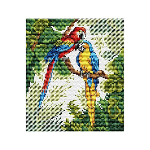 Siuvinėjimo Rinkinys MP Studija Parrots SM-033 10x15cm - kaSiulai.lt