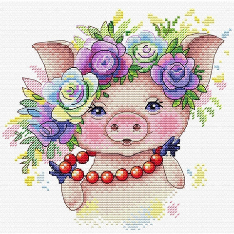 Siuvinėjimo Rinkinys MP Studija Pink Fashionista SM-329 17x17cm - kaSiulai.lt