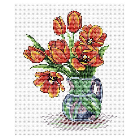 Siuvinėjimo Rinkinys MP Studija Spring Tulips SM-089 18x15cm - kaSiulai.lt