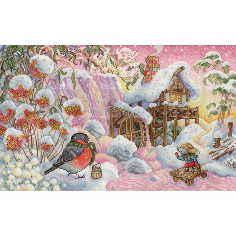 Siuvinėjimo Rinkinys MP Studija Winter Windmill SNV-643 21x34cm - kaSiulai.lt