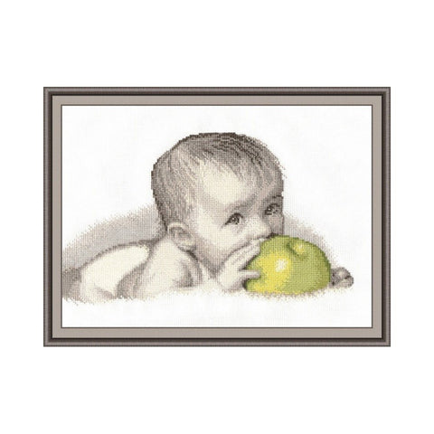 Siuvinėjimo rinkinys Oven Baby with an Apple S511 30x20cm - kaSiulai.lt