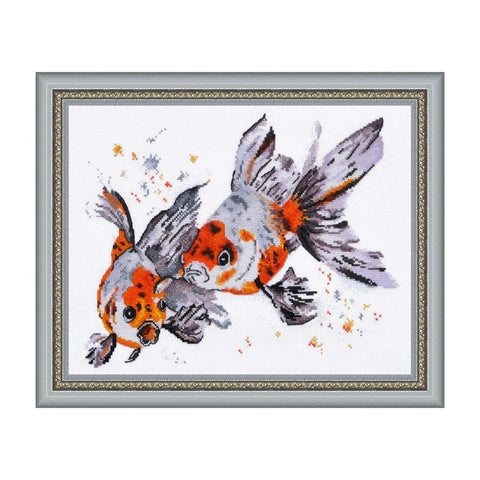 Siuvinėjimo rinkinys Oven Golden Fishes S960 29x22cm - kaSiulai.lt