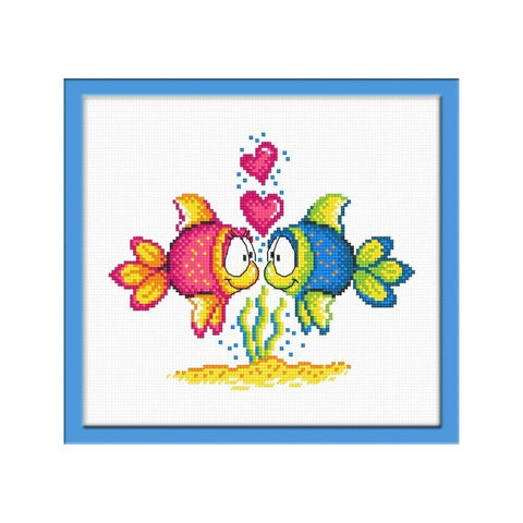 Siuvinėjimo rinkinys Oven Loving Fishes S732 18x15cm - kaSiulai.lt