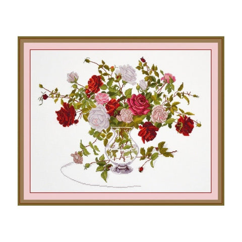 Siuvinėjimo rinkinys Oven Rose Bouquet S812 32x24cm - kaSiulai.lt