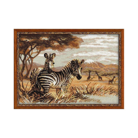 Siuvinėjimo rinkinys Riolis 1143 Zebrai savanoje - kaSiulai.lt