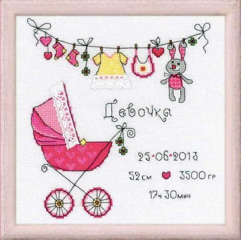 Siuvinėjimo rinkinys Riolis 1417 Metrikas mergaitei - kaSiulai.lt