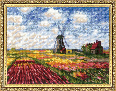 Siuvinėjimo rinkinys Riolis 1643 Tulpių laukai pagal C. Monet paveikslą - kaSiulai.lt