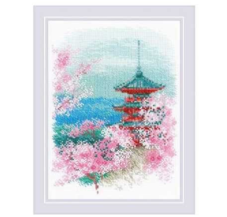 Siuvinėjimo rinkinys Riolis 1743 Sakuros. Pagoda - kaSiulai.lt