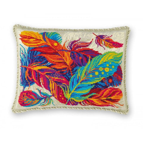 Siuvinėjimo rinkinys RIOLIS Feathers Cushion 2100 40x30cm - kaSiulai.lt