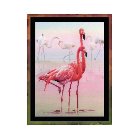 Siuvinėjimo rinkinys RIOLIS „Flamingai“ 0012 PT 30x40cm - kaSiulai.lt