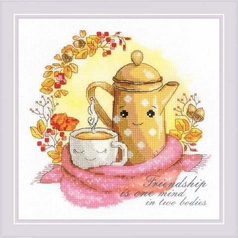 Siuvinėjimo rinkinys RIOLIS Friendship Tea 0091 PT 20x20cm - kaSiulai.lt