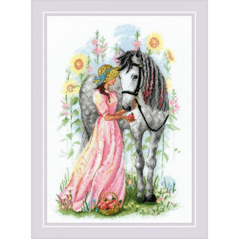 Siuvinėjimo rinkinys RIOLIS Horse Girl 2071 21x30cm - kaSiulai.lt