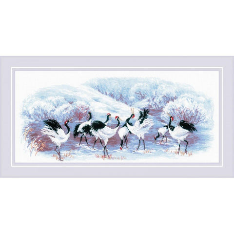 Siuvinėjimo rinkinys RIOLIS Japanese Cranes 1806 55x25cm - kaSiulai.lt