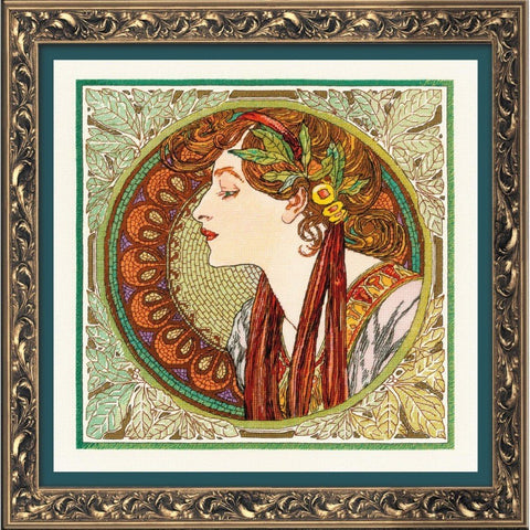 Siuvinėjimo rinkinys RIOLIS Laurel after A. Mucha's Artwork 100/061 30x30cm - kaSiulai.lt