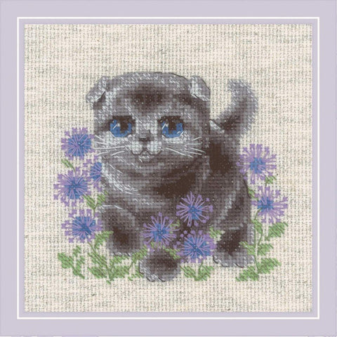 Siuvinėjimo rinkinys RIOLIS Lop-eared Kitten 2120 15x15cm - kaSiulai.lt