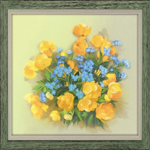 Siuvinėjimo rinkinys RIOLIS Puokštė 0058PT Satinas 20x20cm - kaSiulai.lt