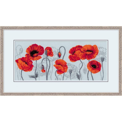 Siuvinėjimo rinkinys RIOLIS „Raudonos aguonos“ 100/037 70x30cm - kaSiulai.lt