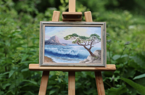 Siuvinėjimo kryželiu rinkinys „Surf“ pajūrio peizažui, kodas S/MM026