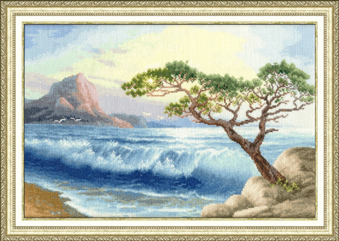 Siuvinėjimo kryželiu rinkinys „Surf“ pajūrio peizažui, kodas S/MM026