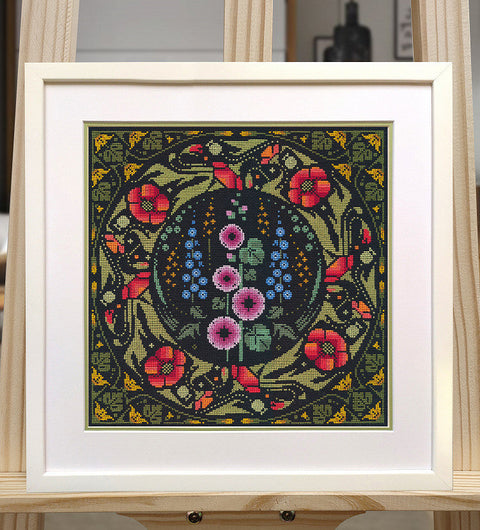 Siuvinėjimo kryželiu rinkinys „Daugiaspalvis“ – 31 × 31 cm, paveikslas sienų dekorui ir rėminimui