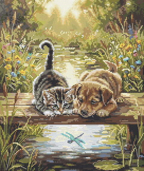 Siuvinėjimo kryželiu rinkinys „Draugai“ 21,5 x 25,5 cm