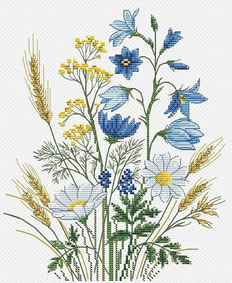 Kryželiu siuvinėjimo rinkinys „Varpeliai“, 17×21,5 cm – puiki dovana ir interjero akcentas