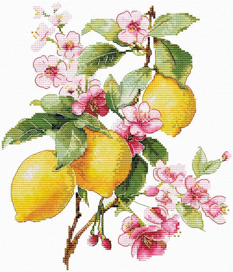 Siuvinėjimo kryželiu rinkinys „Citrinos“ 19 x 23 cm