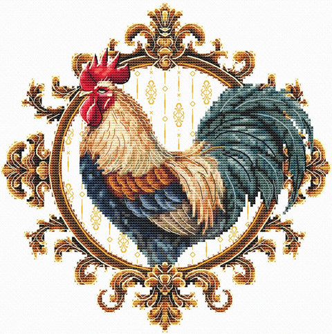 Siuvinėjimo kryželiu rinkinys „Didingasis gaidys“ 21 x 20,5 cm